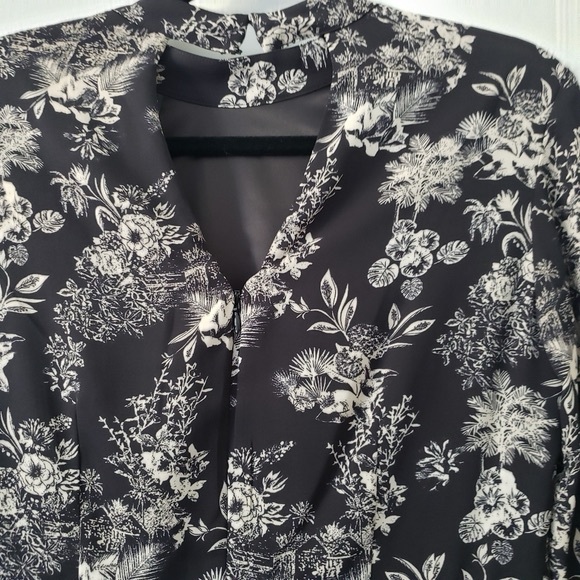 RW & Co Floral Printed Long Sleeve Midi Dress Sz 4 NWT - Picture 7 of 12